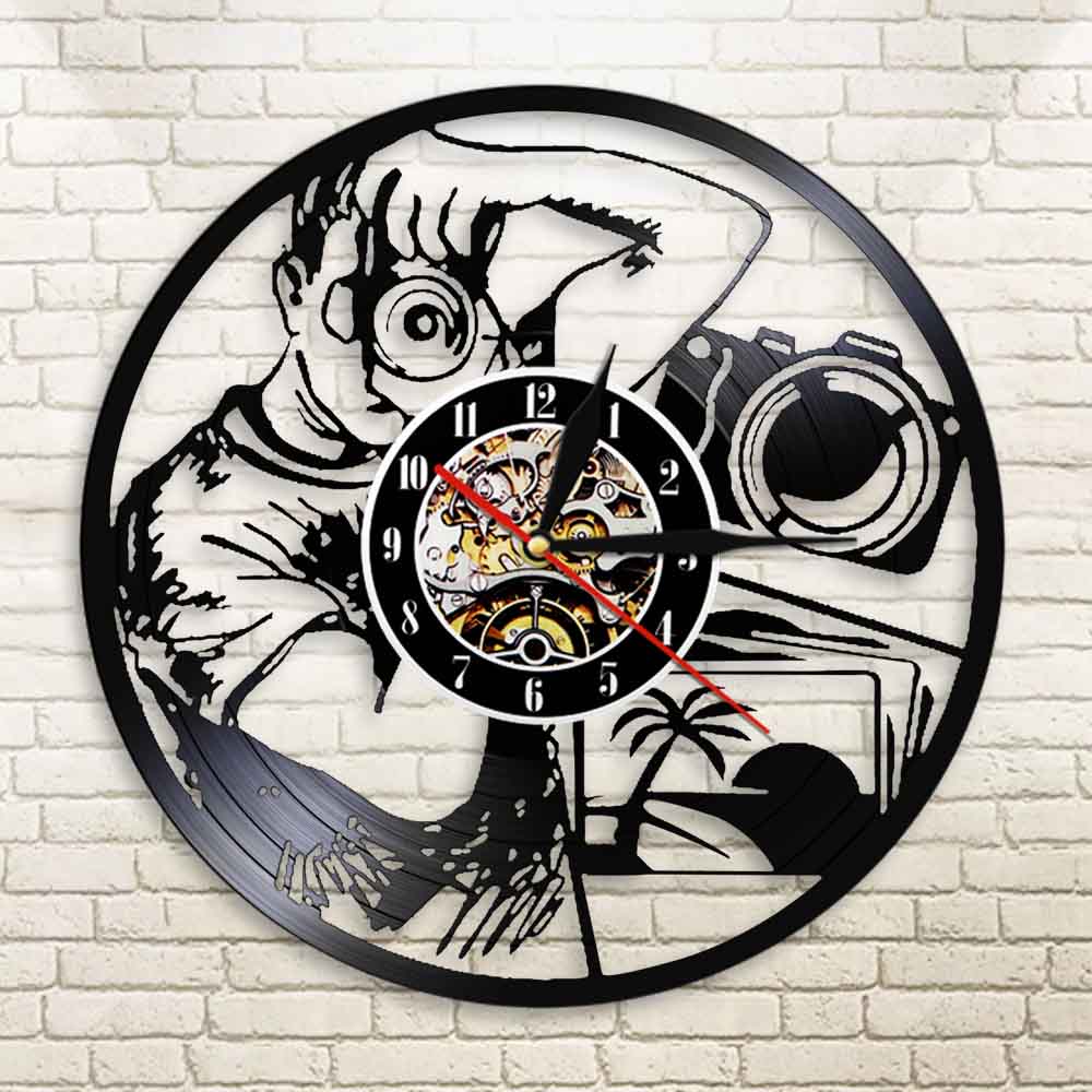 Fotograf Nehmen sterben Foto Wanduhr Moderne Vinyl aufzeichnen 3D Hängen Stille Uhren Kunst Dekor Für Fotografen&#39; Studio