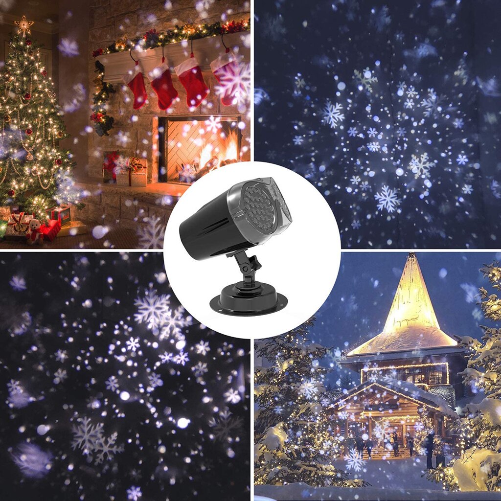 Christmas LED Snow Moving Projector Fairy Light Lamp Outdoor Decor