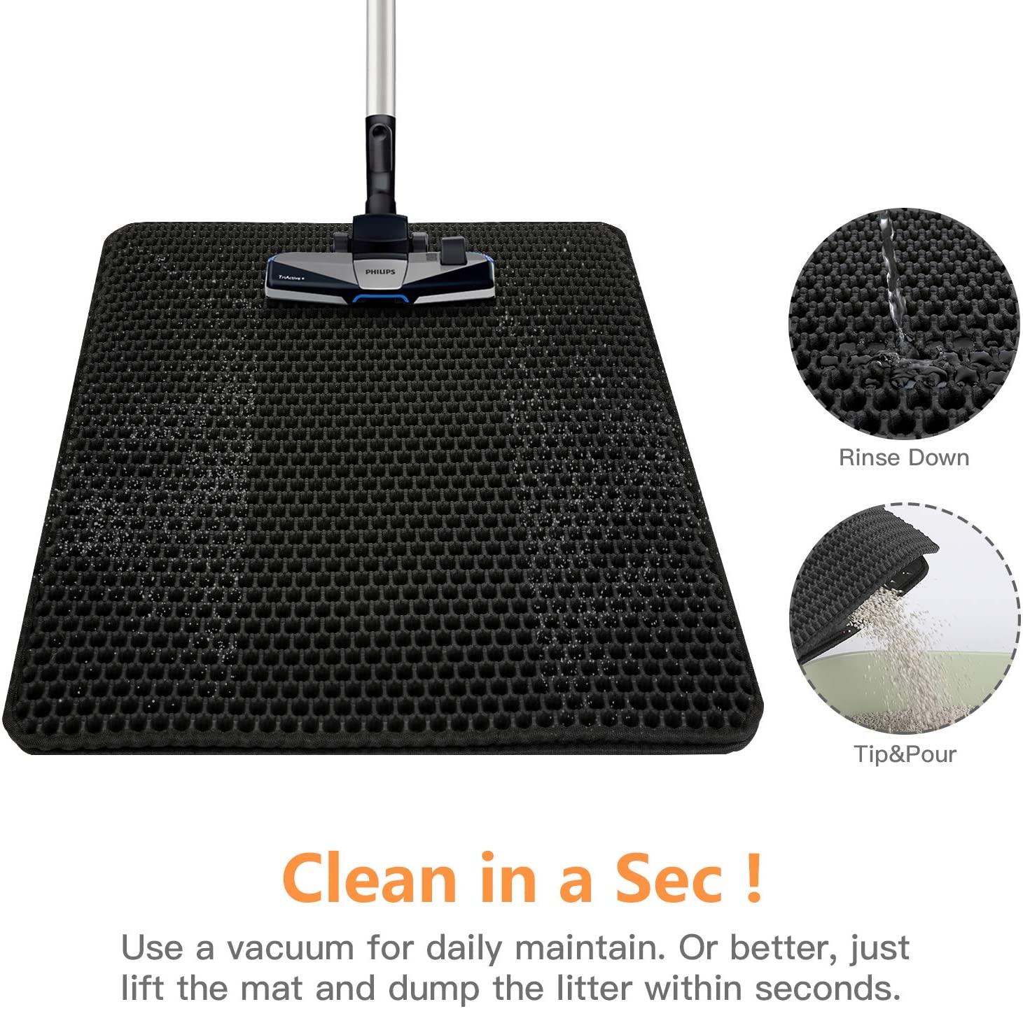 Cat Litter Mat Cat Litter Trapping Mat Honeycomb Double Layer Urine and Water Proof Material, Scatter Control Less Was