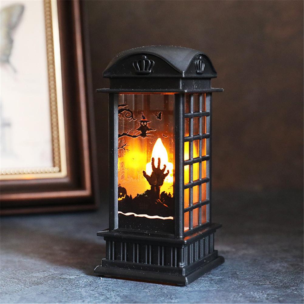 Halloween Pumpkin Lantern Retro Safe LED Night Light Home Party Decoration Candle Lamp