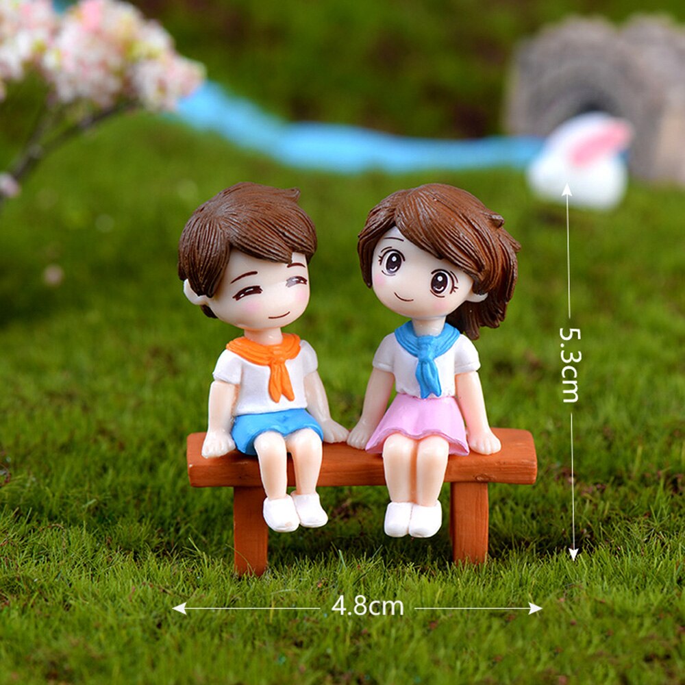 Figurines en forme de Terrarium de grand-père | Figurines mignonnes de Couple amoureux sur chaise, Figurines miniatures de grand-père, accessoires de jardin féerique: D1