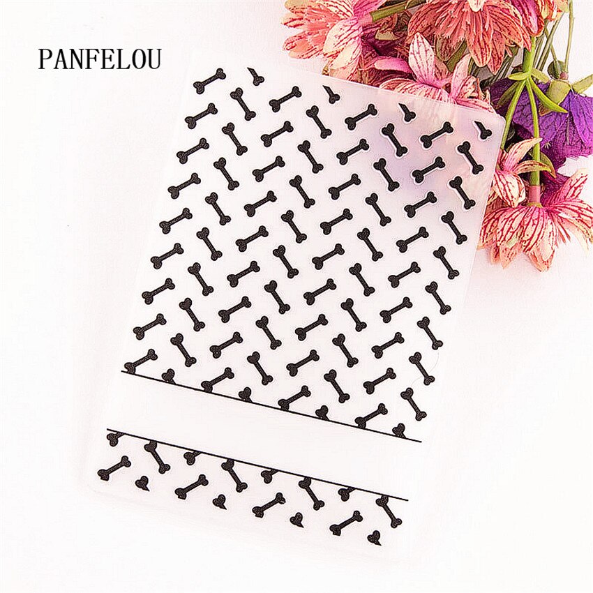 PANFELOU 10.5*14.8 Lovely bones Embossing folders Plastic Scrapbooking DIY Template Fondant Cake Photo Album Card Making