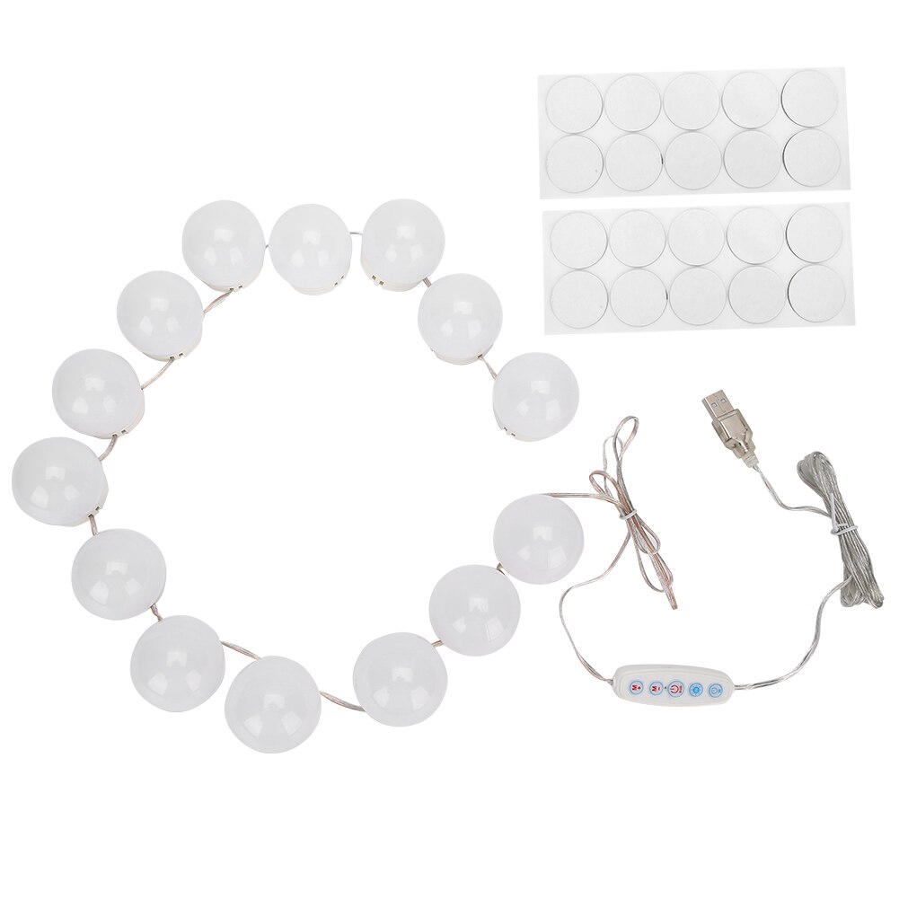 LED Cosmetic Mirror Light Bulb USB Charging Dressing Table Light DimmerSwitch Vanity Light Pocket Mirror For Dressing Table: Default Title