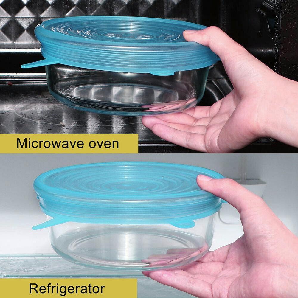 6 stk / sæt silikone friskholdende dækning madforseglingsdæksel nul affald køkken tilbehør genanvendelig beskyttende filmbeholder