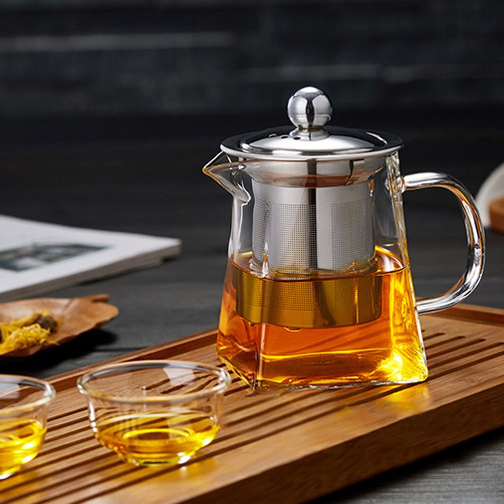 Färgstark värmebeständig glaskanna 350ml med filter, tekanna kan värmas upp direkt på brandfilter värmekaffekanna: Default Title