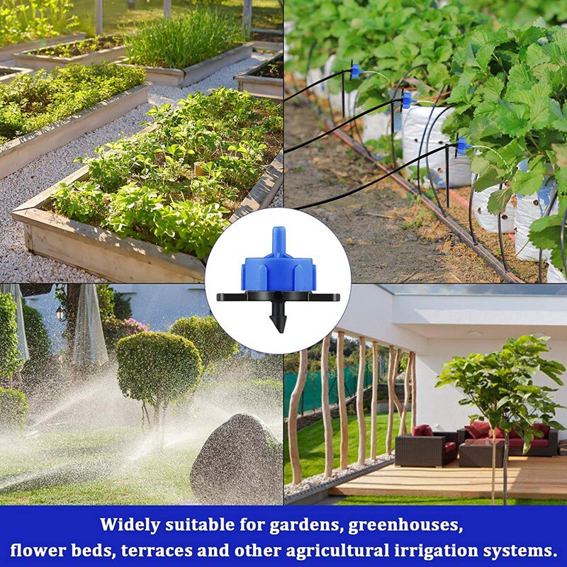 80Pcs Pressure Compensating Drip Emitters Adjustable Irrigation Drippers 2 GPH Drip Irrigation Mini Connectors For Lawn