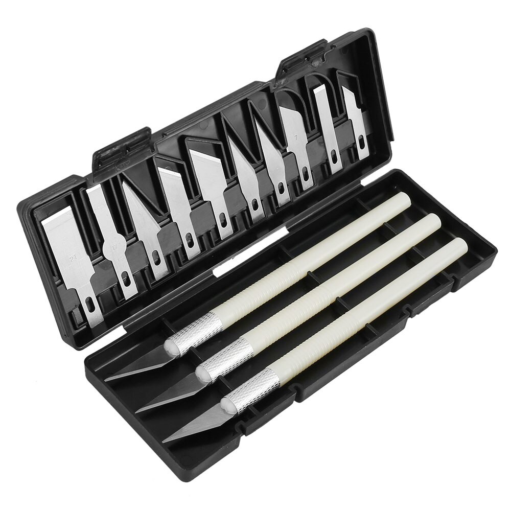 13Pcs Precision Wood Carving Knife Kit Metal Scalpel Knife Blades Set Household DIY Woodworking Hand Tools Carving Craft Hobby: Default Title