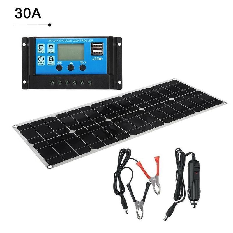 100w solcellepanel 10a/20a/30a/40a/50a fleksibelt solbatteri 18v celle utendørs campingbilbåt soloppladingspanel