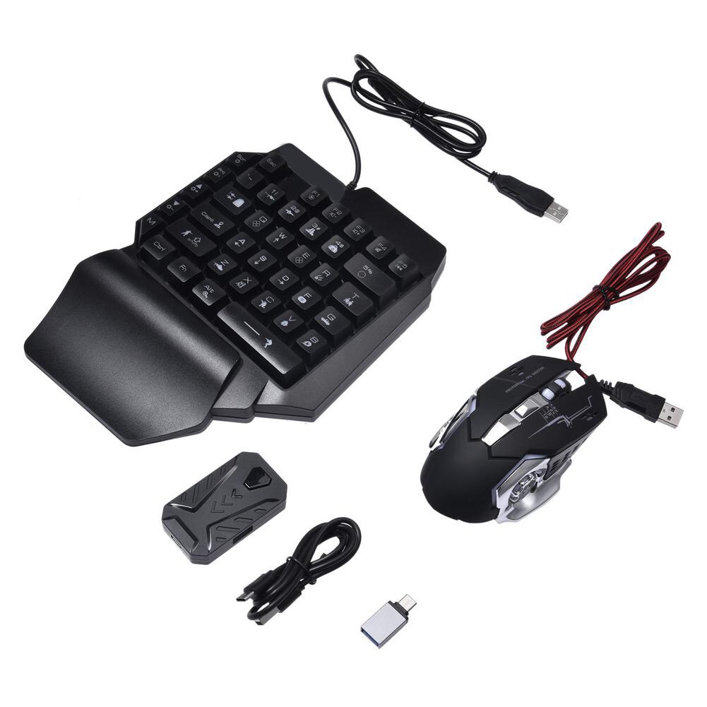 Wired Mechanical Backlight Keyboard And RGB Mouse Converter Combo Set With Rainbow Backlight For PS4/PS5/xbox One/switch/X/S