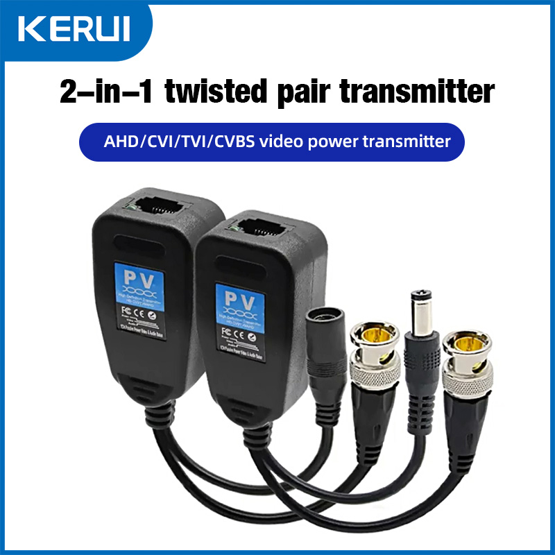 1CH PV balun RJ45 CCTV Video Transceiver Coaxial Transmitters BNC DC Supply Power Connectors For CVI TVI AHD Analog HD Camera