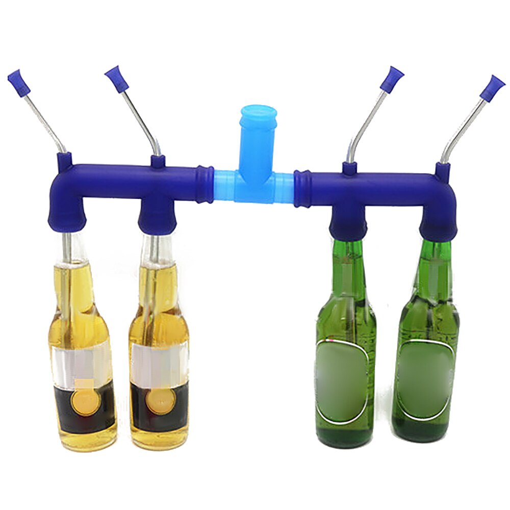 Beer Drinking Snorkel Three Way Pipe T Branch Pipe Double Bottle Drinker Connector For Parties Birthdays Kitchen Bar Drinker