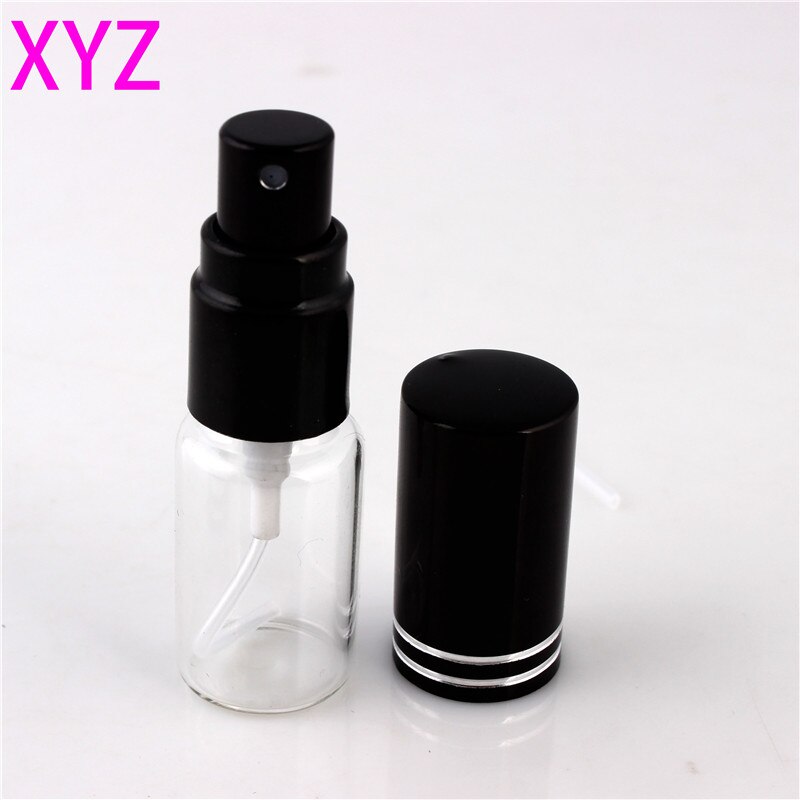 XYZ-Mini flacon de parfum Portable vide en verre avec atomiseur contenant pour cosmétiques de voyage, 5 pièces, 5 ML ou 10 ML: 10ml / Black
