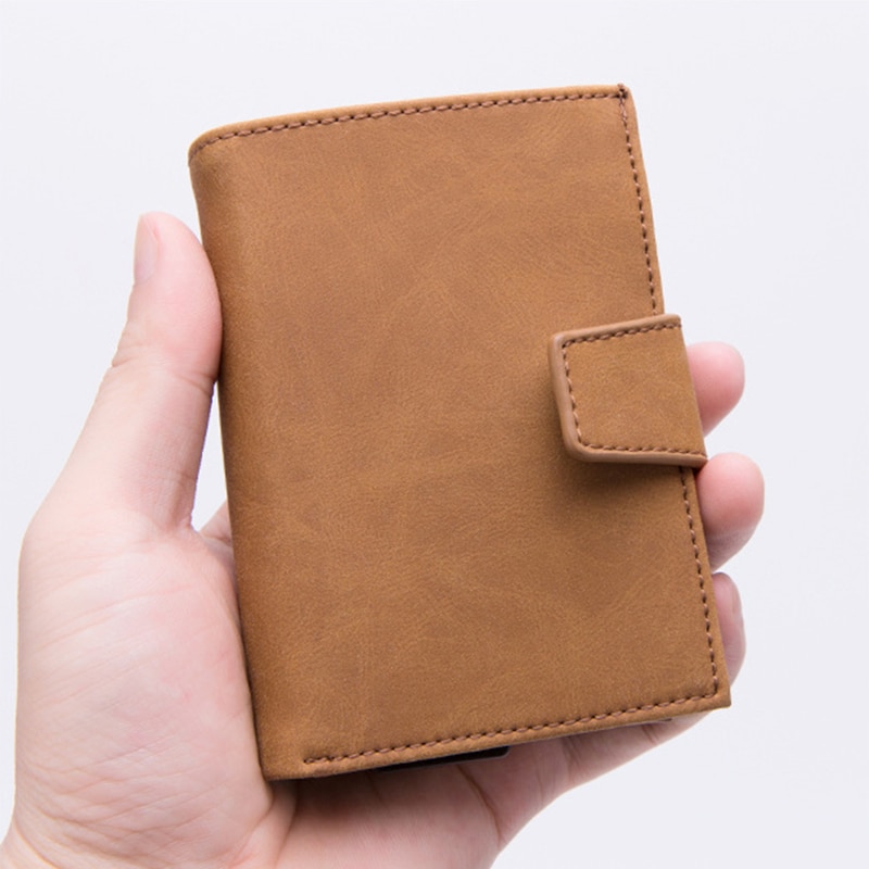 BISI GORO anti rfid Automatic credit card case Multi-function protection porta tarjetas Name Card aluminium men wallet