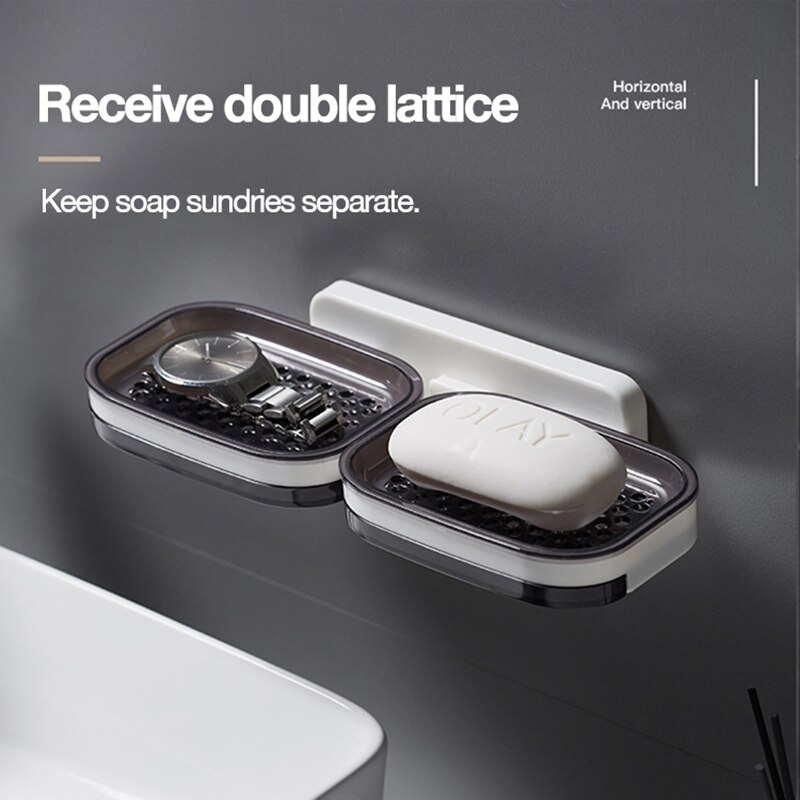 Bærbar hængende sæbeskål badeværelse brusebad afløbsstativ badekar bakke sæbe opbevaring opsparer håndholder toilet plastbeholder kasse