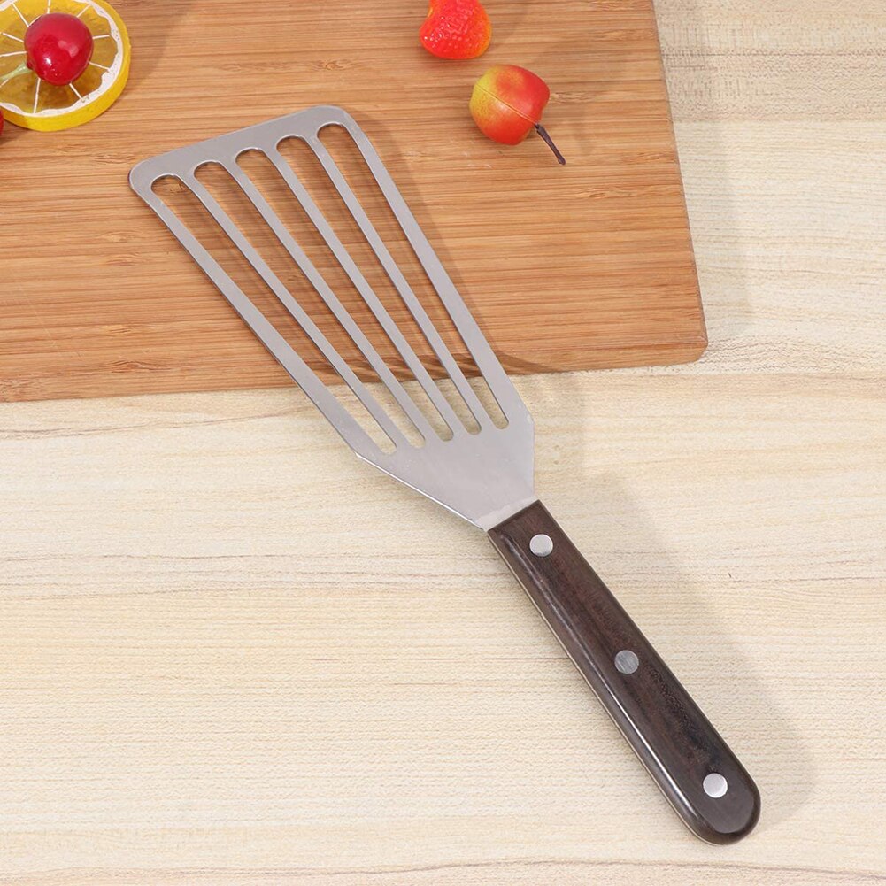 Fish Turner Set Fish Spatula With Wooden Handle Stainless Steel Fish Slice For Cooking Slotted Spatula Turner Cookware For BBQ