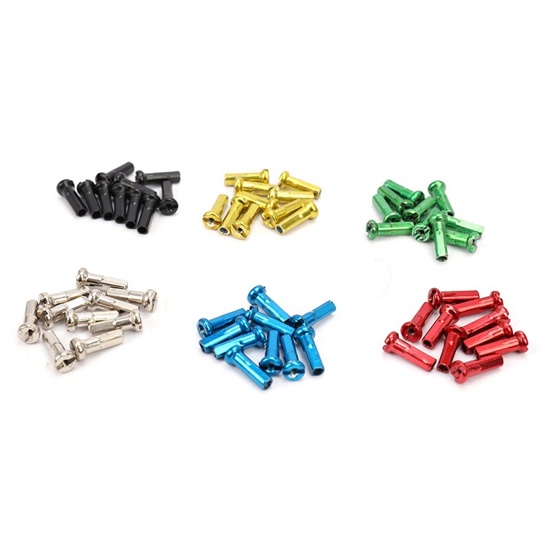 Tapones de hierro para radios de bicicleta de montaña, 10 Uds., 14mm, accesorios coloridos para ciclismo de cobre y plata