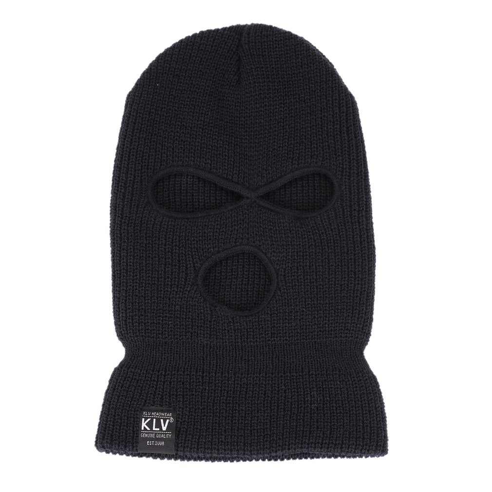 Men Balaclava Knit Cap Outdoor Full Face Cover Headwear 3 Hole Ski Face Mask Balaclava Cycling Hood Hat: Default Title