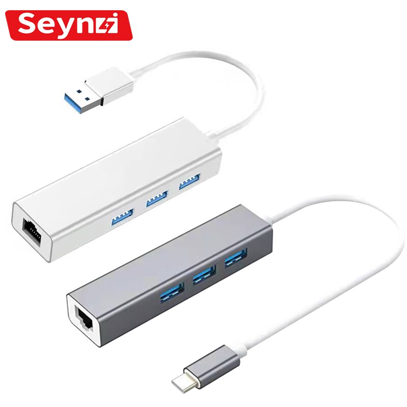 Seynli Usb Ethernet Usb Hub Te RJ45 Netwerkkaart Met 3 Poorten Usb 3.0 Hub Voor Macbook Pro Notebook Laptop pc 100Mbps Lan Adapter