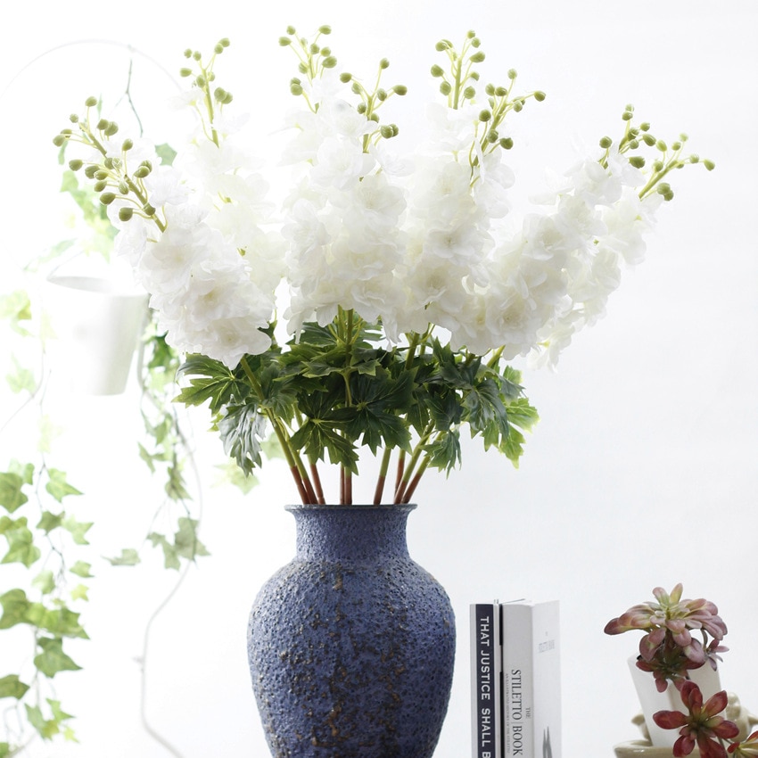 80CM látex Delphinium Jacinto flores artificiales continental PU flores boda simulación flor decoración del hogar