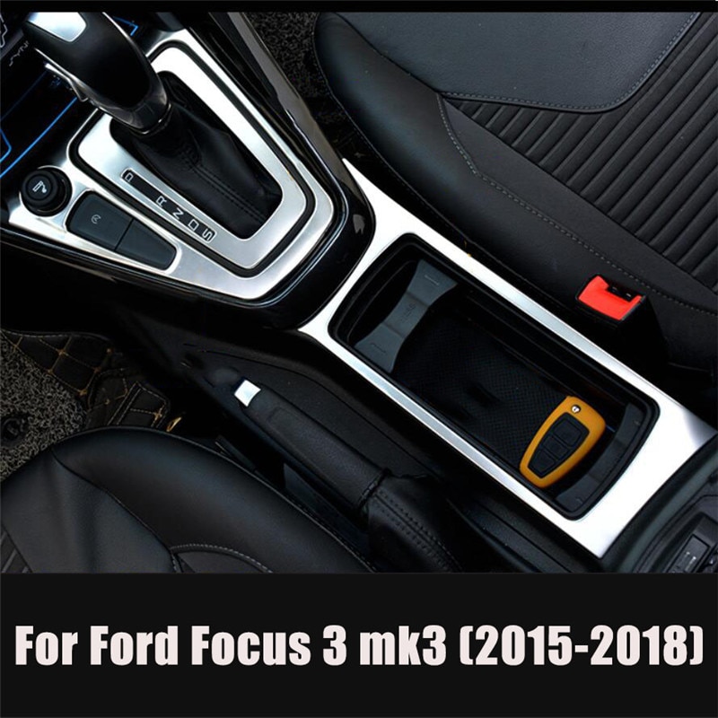 Car Accessories Gearbox Water Cup Holder Panel Trim Interior Decoration Frame sticker For Ford Focus 3 mk3