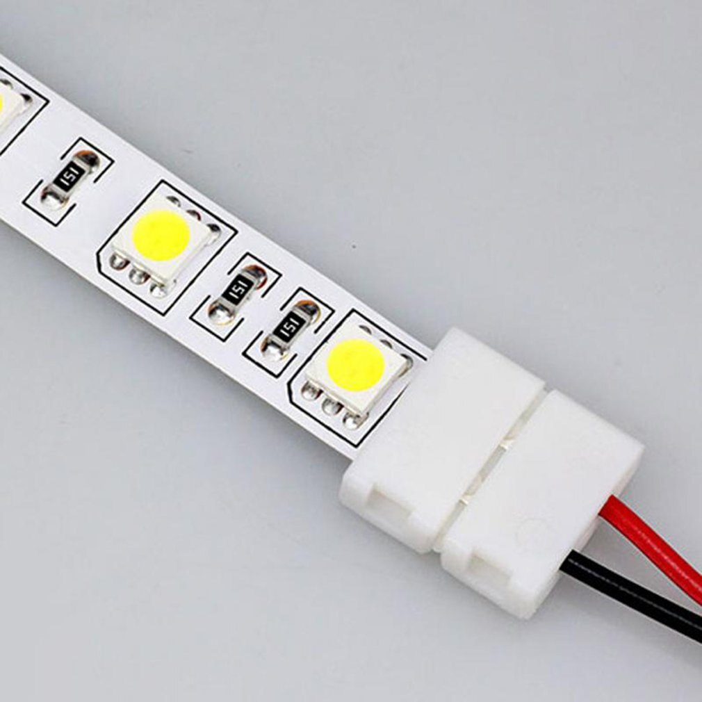 Led Strip Connector Adapter Gratis Solderen 2PIN Hoek Connector Voor 10Mm 3528 2835 Led Strip Licht Rgb Rgbw Rgbww