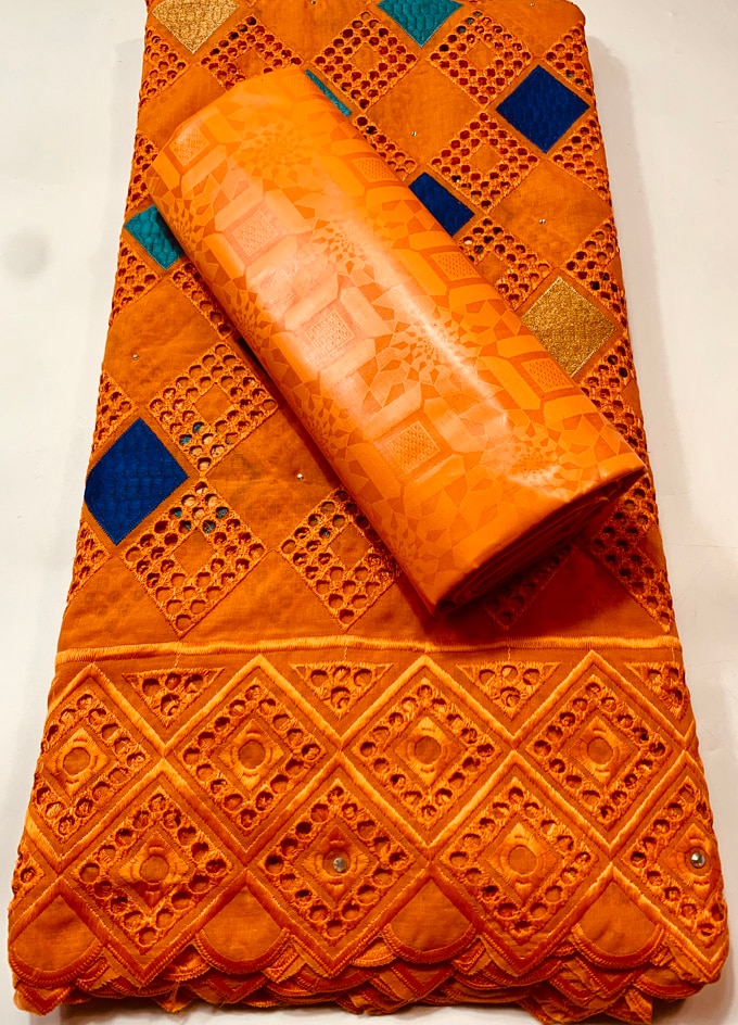 Bazin Riche africain en dentelle brodée suisse, tissu de , 2022 + 2.5, YKM119, 2.5