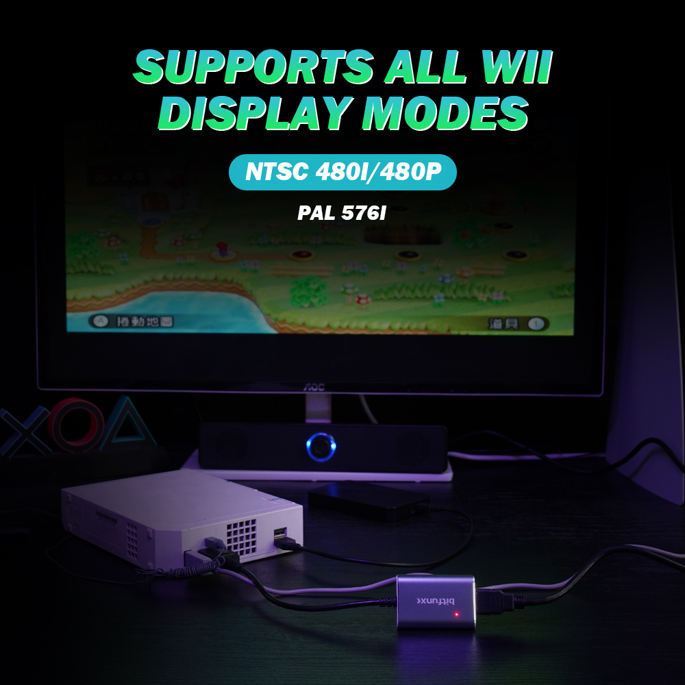 Bitfunx Hdmi Converter Adapter Voor Nintendo Wii Retro Game Console Component Signaalingang Hdmi Output Verbeterde Gaming Visuals