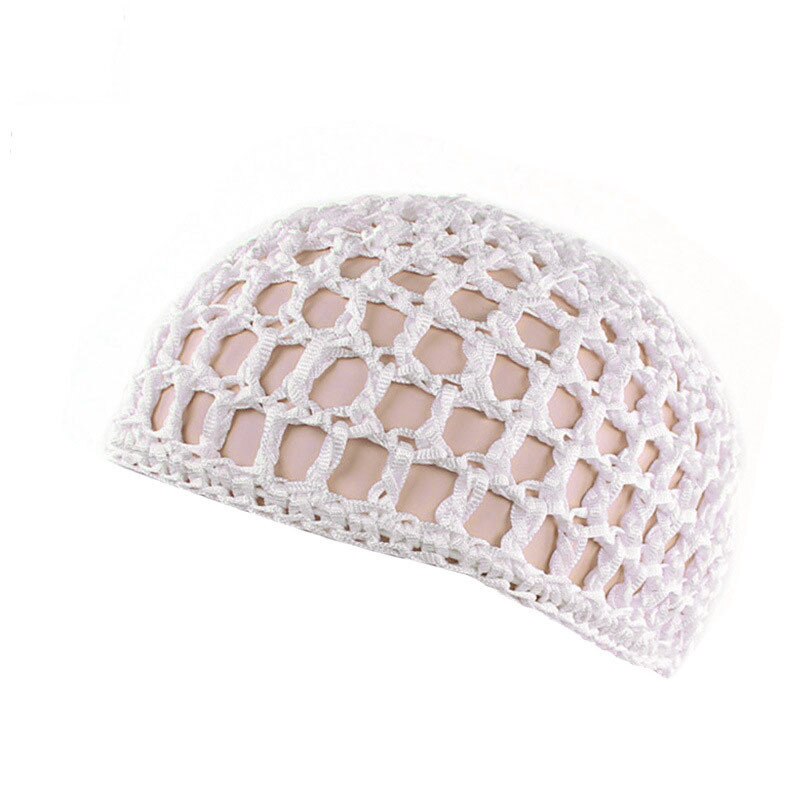 Vrouwelijke Mesh Haarnet Handgemaakte Gehaakte Hoed Effen Kleur Multi-color Keuze Populaire Leisure Haarverzorging Slapen Cap Haar netto Hoed Netto: white