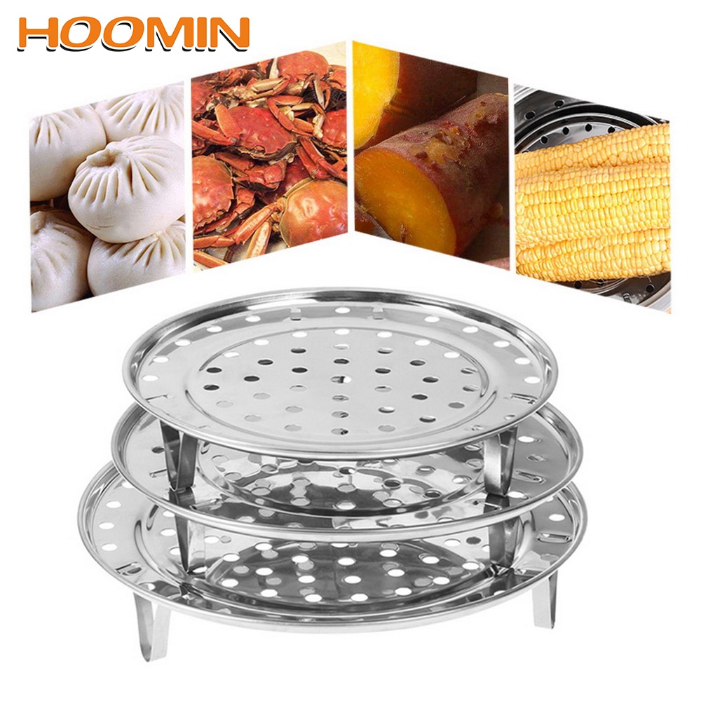 HOOMIN bandeja para albóndigas de tres patas, estante de vapor, redonda vaporera, estante de vapor, soporte de vapor para cocinar al vapor, hornear, herramienta de cocina