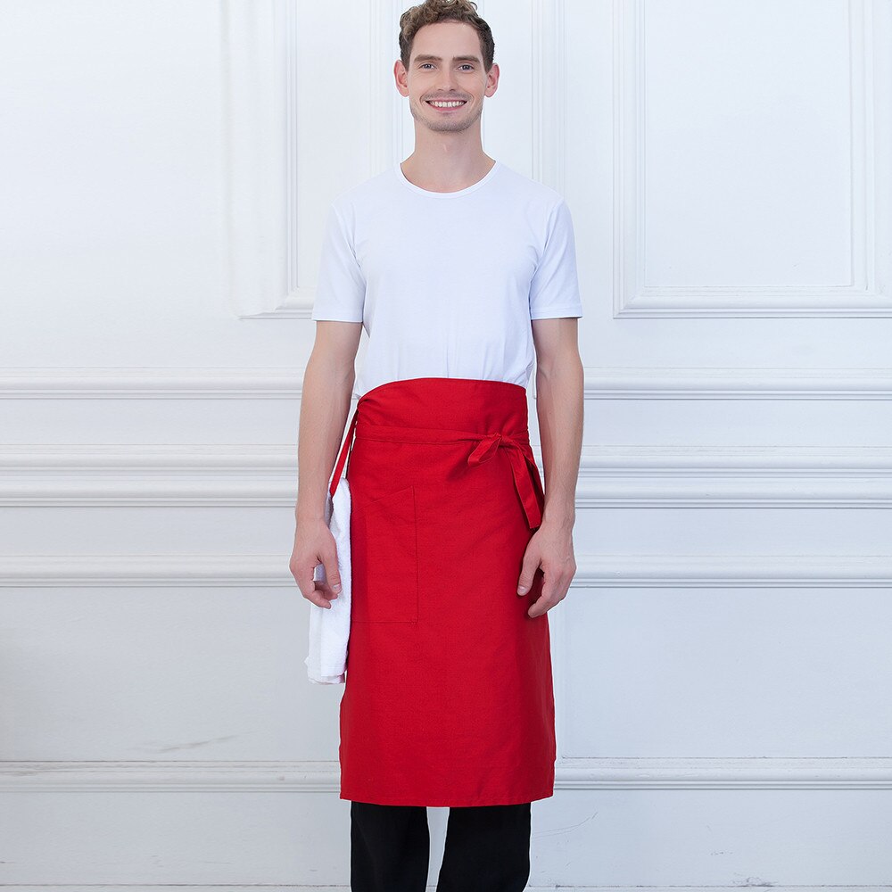 Unisex Restaurant Food Service Chef Apron Waiter Kitchen Cleaning Cafe Bakery Home Work Wear Uniform: Red