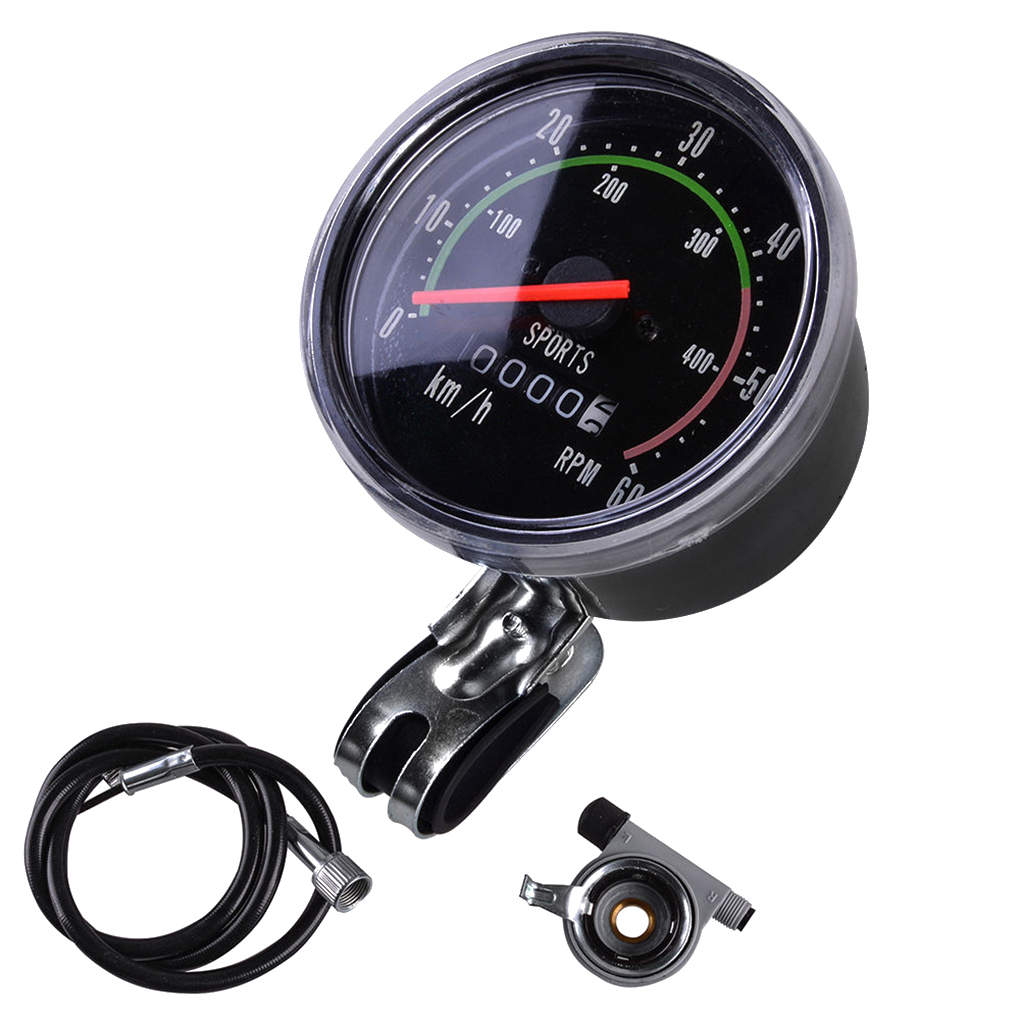 Wasserdichter Fahrrad-Tachometer, analoger mechanischer Kilometerzähler mit Hardware, Fahrrad-Stoppuhr für allgemeines 26/27,5/28/29 Zoll Fahrrad: Default Title