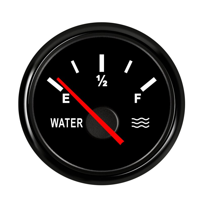 0~190ohm Water Level Gauge Car Boat Water Tank Level Indicator Meter 9~32V With Backlight: Black