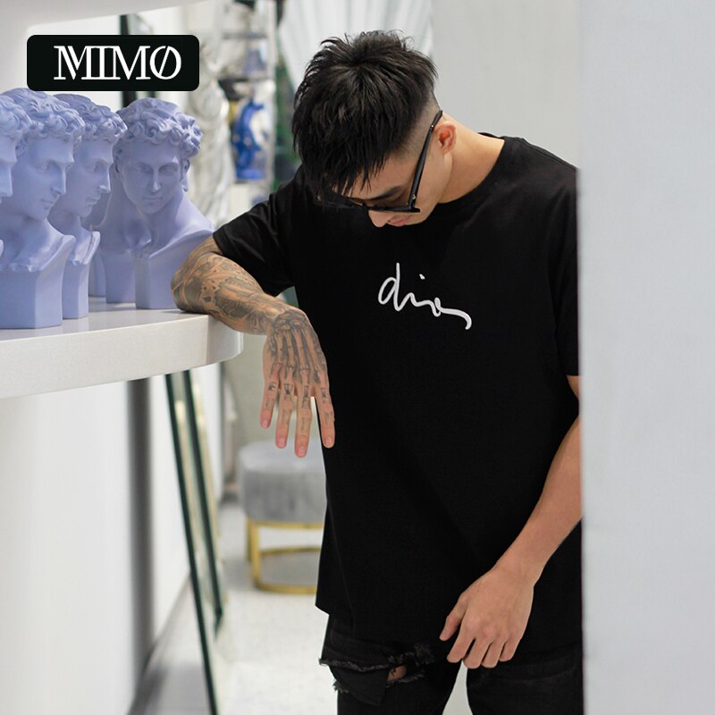 embroidery 100% cotton casual comfortable wear men's round neck short sleeve authentic homme spring summer tshirt