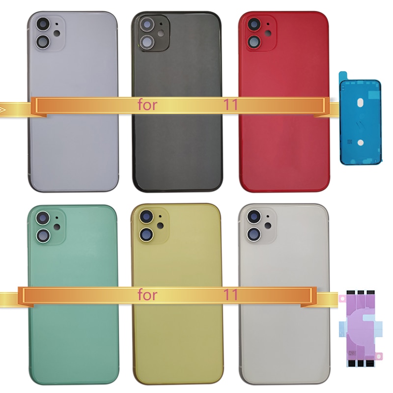 Best For iPhone 11 Back Glass Middle Frame Chassis Full Housing Assembly Battery Cover door
