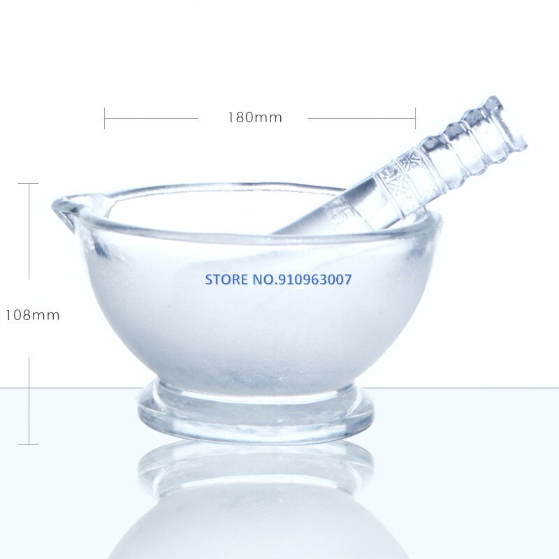 Mortier en verre avec pilon, 1 pièce, équipement de laboratoire chimique
