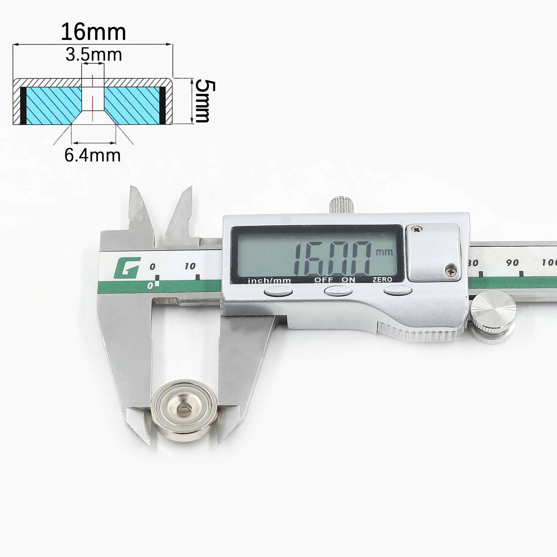 Countersunk Ring Hole Rare Earth Neodymium Magnets D16mm 20mm 25mm 32mm 36mm 42mm Strong Crafts Magnet N52 Salvage Magnets Parts: Brown