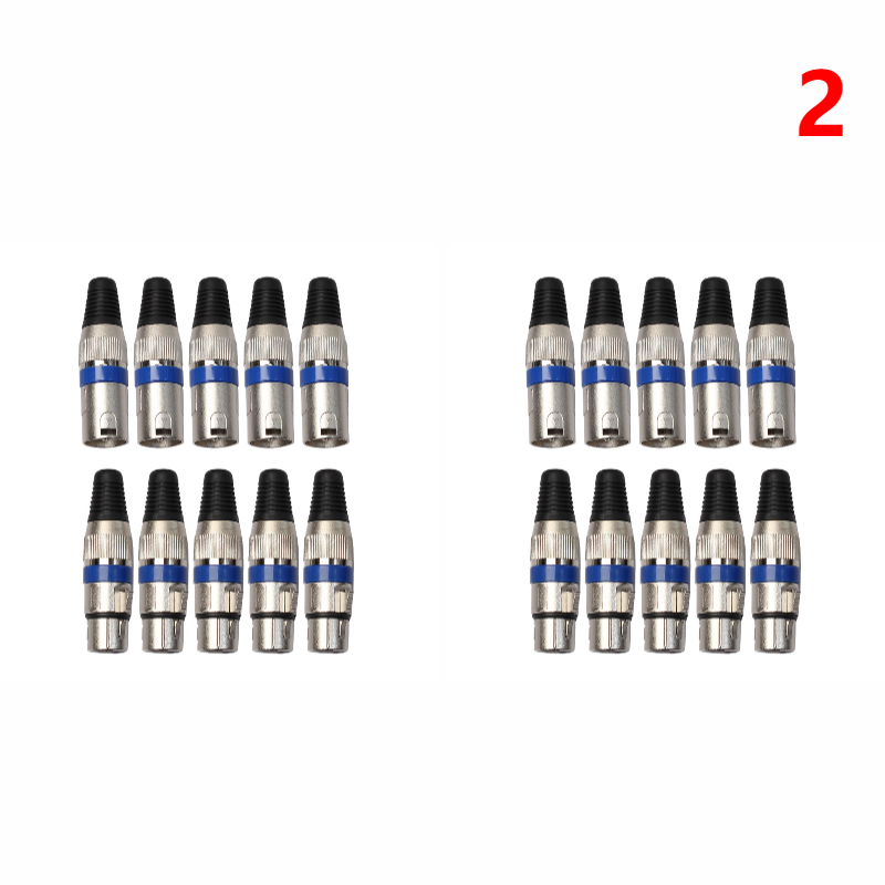 5 Pairs Xlr 3 Pin Female Mic Jack Plug Audio Microfoon Kabel Connector Blauw NG4S: Army Green