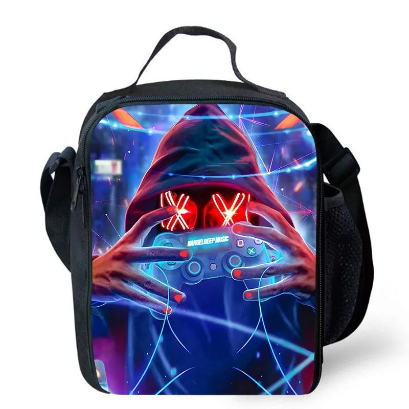 Lunch bags for Child,Cartoon Game con-so-les School Picnic Bags for Boys,Large Kids Insulation Cooler Bags for Aged 4-10 years: Orange