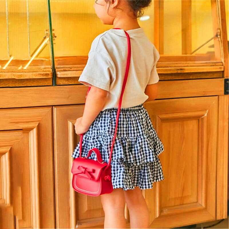 Merk peuter baby messenger bags kinderen kinderen meisjes prinses schoudertas handtas effen strik prinses portemonnees