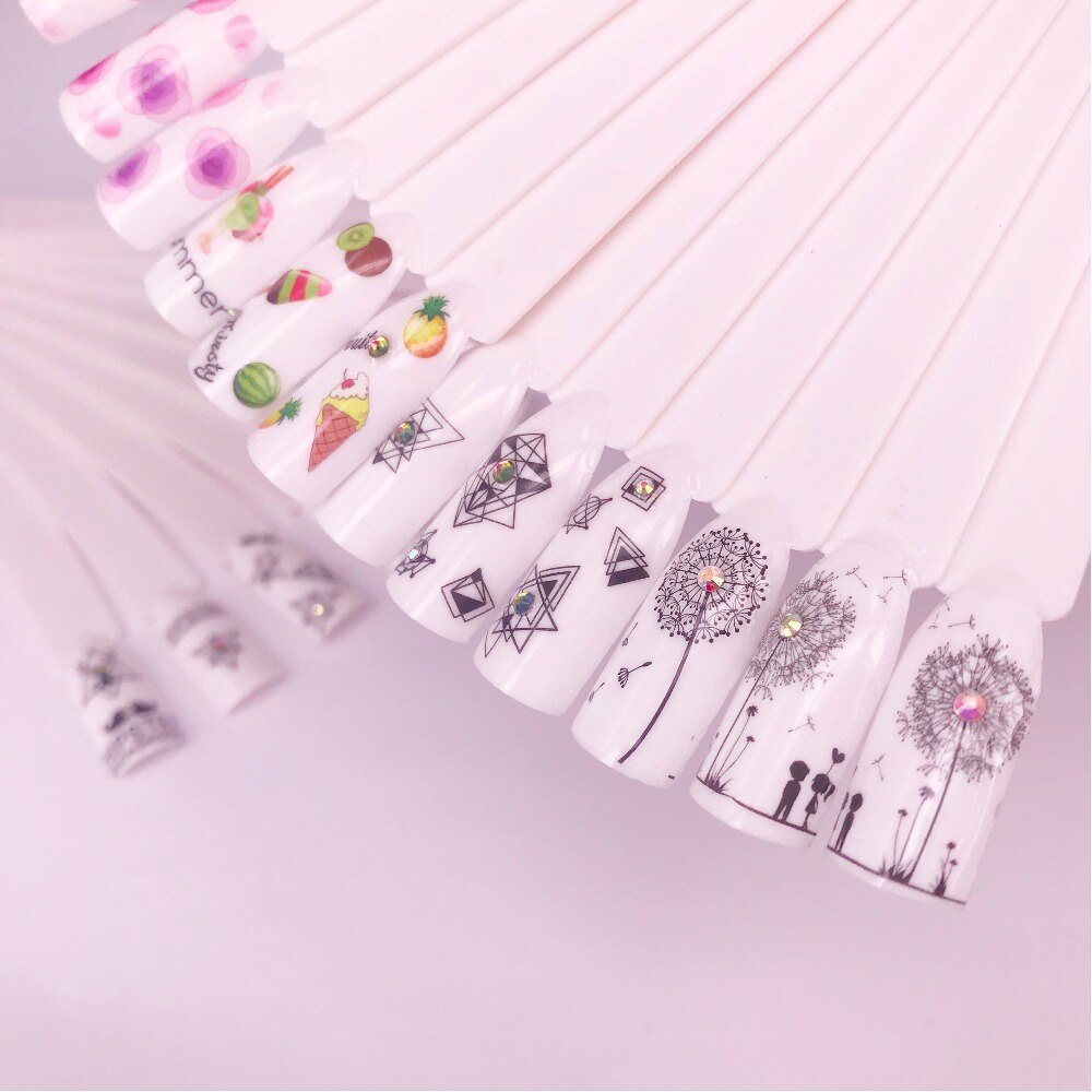 Tips voor valse nagels kleurenkaart oefendisplay gereedschap transparante witte gesp ring manicure nagelkunst gereedschap