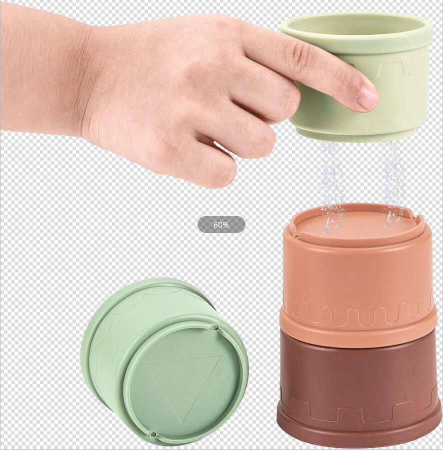 Bébé salle de bain plage empilable tasse enfants enfants éducatifs développer des jouets tri, paille couleur nidification et empilage jouets 8 pièces/ensemble