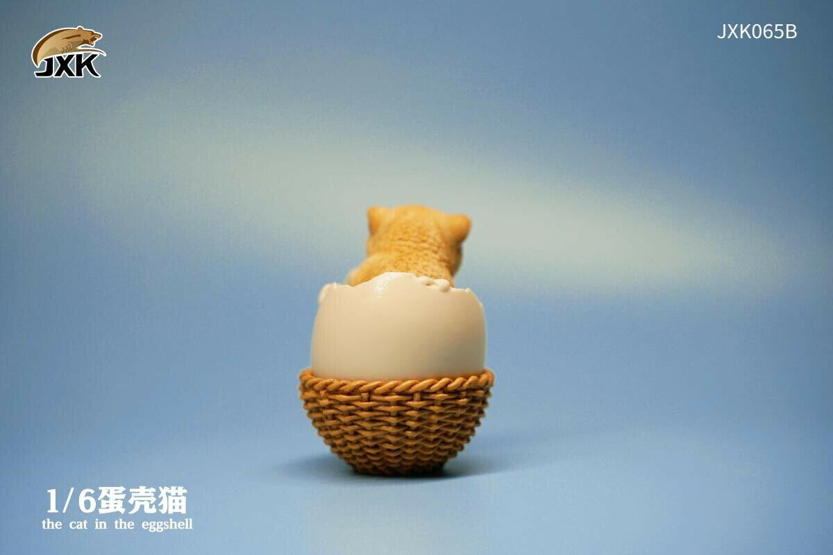 JXK 1/6th Eggshell Cat Model Cute Pet Animal Figure Collector Decor Toy Kid Handmade Oenaments Adults Kids