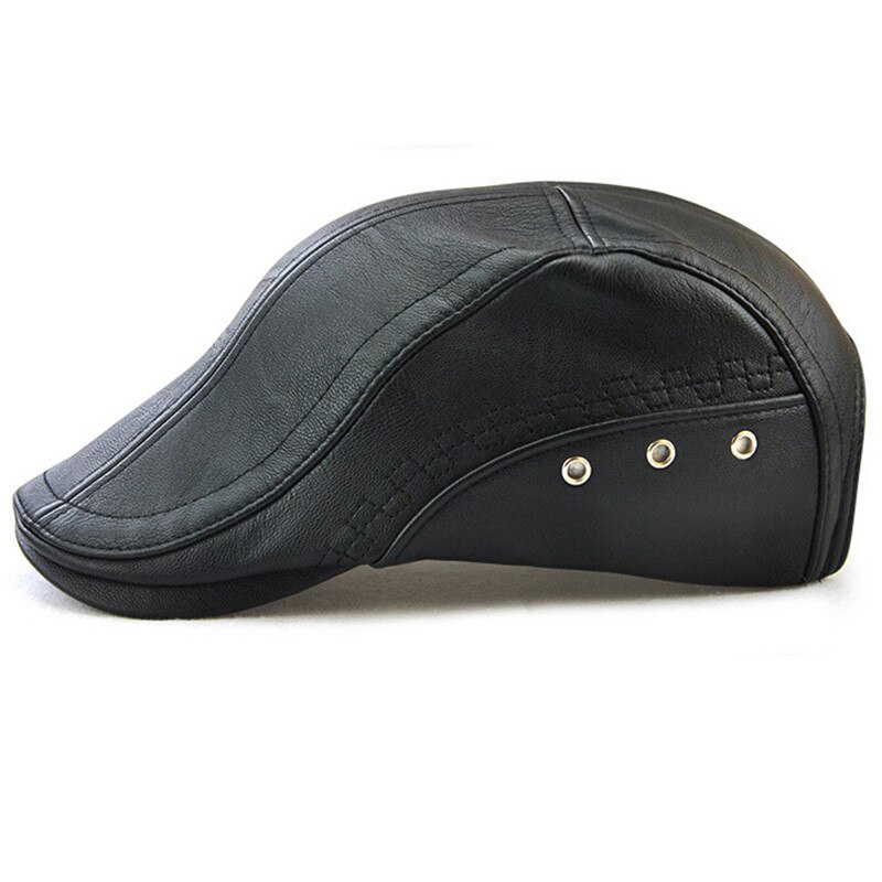 Xthree spring herre hat imiteret læder baret hat casquette cap hatte til mænd visir solhat gorras planas flade kasketter pu