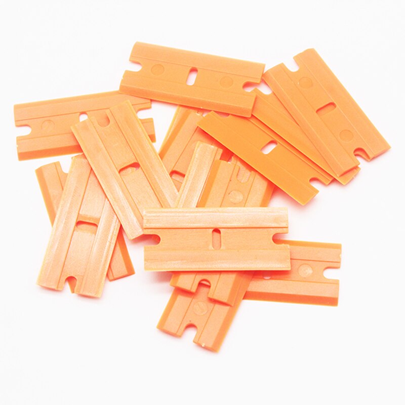 10/20pcs Window Glass Cleaner Scraper Car Wrap Sticker Squeegee Double Edged Plastic Razor Blade Label Clean Razor Glue Remover