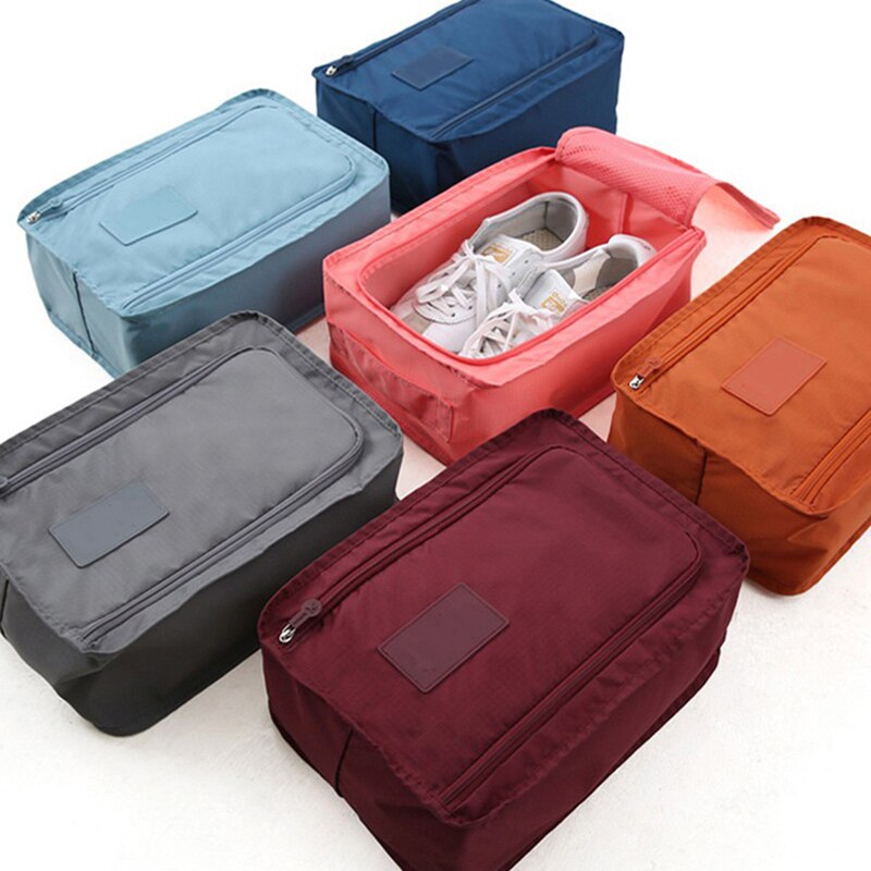 Reise Tragbare Wasserdichte Schuhe Tasche Organizer Lagerung Tasche Tasche Verpackung Würfel Griff Nylon Reißverschluss Tasche Zubehör