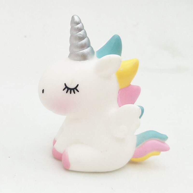 1pc tillykke med fødselsdagen kage topper farverig akryl unicorn flamingo blomster ballon til unicornio fest dekoration dessert: 6