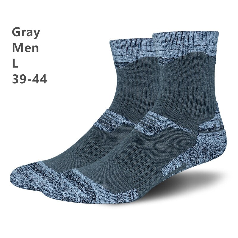 Winter Thermische Ski Sokken Katoen Sport Snowboard Fietsen Sokken Thermosocks Beenwarmers Voor Mannen Vrouwen M L RB037: Men Gray L