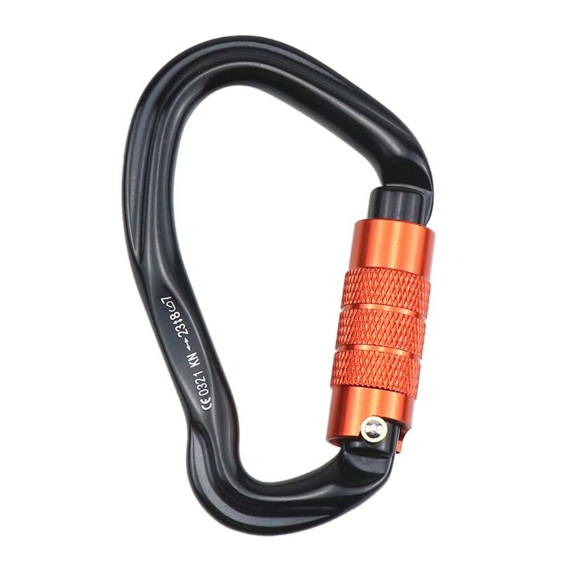 Mosquetón de escalada 23KN, cierre automático y gancho resistente para escalada: BK