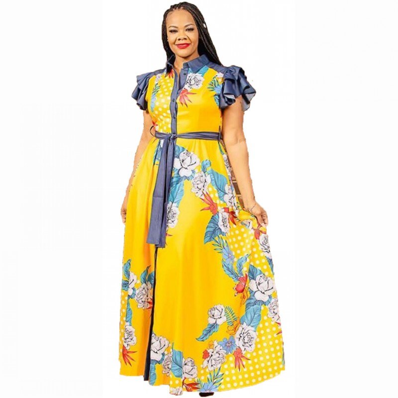 Vestidos africanos de talla grande para mujer, vestidos largos estampados Dashiki de talla grande 3XL, 4XL y 5XL, Vestido largo de Ankara, África: 5 XL