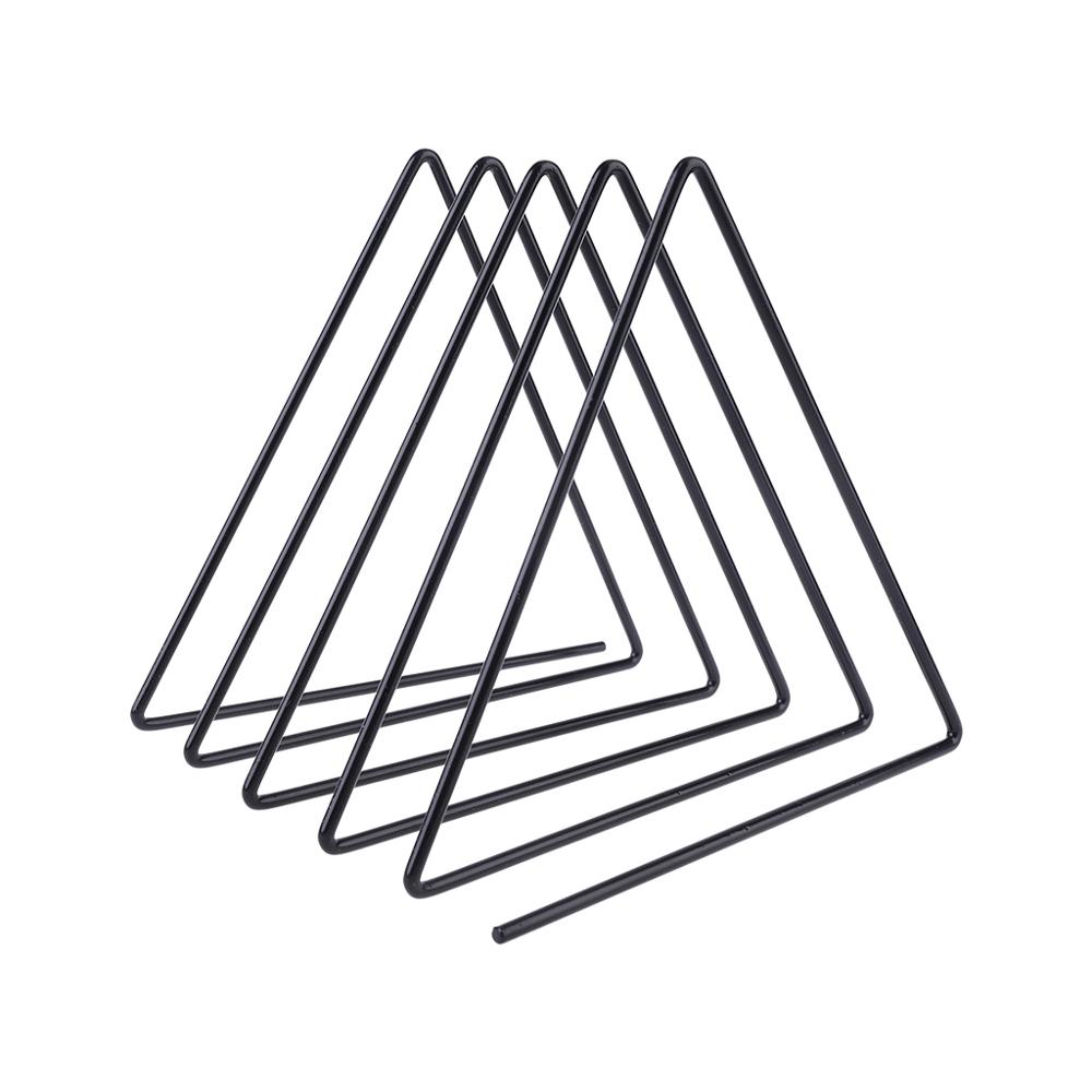 Iron LP Record Rack Triangle Book Magzine Holder Desk Record Storage Organizer: Black-Small size